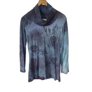 Jude Stuecker Organic Cotton Tunic Gray Blue Handmade Long Sleeve Womens XS Boho